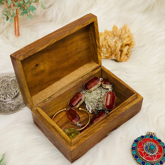 Mother Earth Hand Carved  Jewelry Box