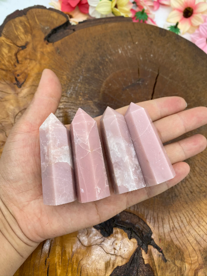 Pink Opal Point, Opal Wand, Pink Opal Mini  Tower, Crystal Point, Milky Pink Opal Wand, Polished Opal, Heart Chakra Stones, Stress Reliever