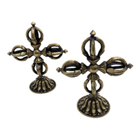 Handmade Brass Double Vajra, Tibetan Vajra,  Dorje, Buddhist Meditation Tool, Altar Tool,  Ritual Object, Solid Brass Vajra from Nepal