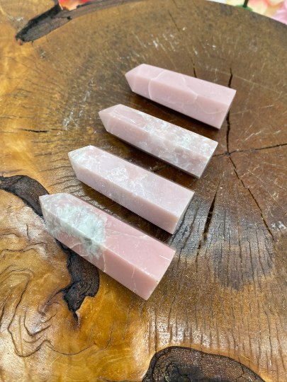 Pink Opal Point, Opal Wand, Pink Opal Mini  Tower, Crystal Point, Milky Pink Opal Wand, Polished Opal, Heart Chakra Stones, Stress Reliever