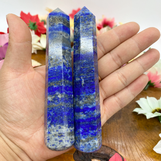 Lapis Lazuli Massage Wand, Crystal Massage Wand, Self Care, Lapis lazuli Point, Crystal Point, Self Therapy, Unique Gifts, Massage Tool