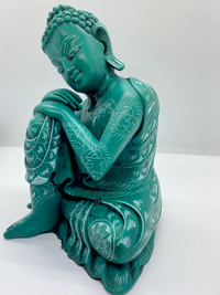 12 inches Tall Resting Buddha Statue, Buddha for Home Decor, Unique Buddha Statue, Garden Budhha, Haindpainted Buddha,Thinking Buddha