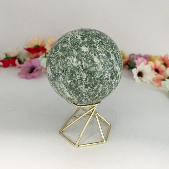 Green Jade Metaphysical Natural Stone Sphere, Polished Green Jade, Crystal Healing, 73mm Jade Crystal, Round Jade, Gemstone for Meditation