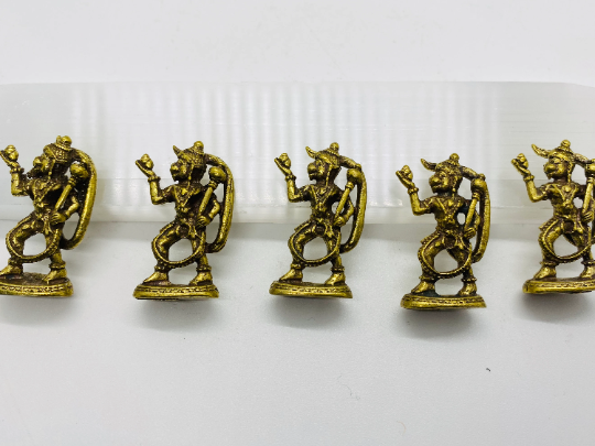 Handmade Brass Hanuman  Statue, 2 inch Brass Hanuman Statue, Gold Hanuman, Elegant Hanuman Statue, God of Loyalty, Hanuman for Altar