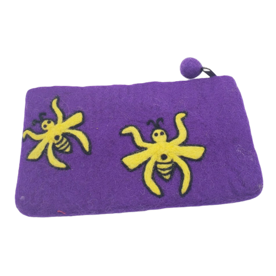 Felted Wool Purse, Spider Design Wallets, Makeup Bags, Collectible Pouch, Coin Purse, Jewelry Bags, Holiday Gifts, Kids Bags, Handmade Purse