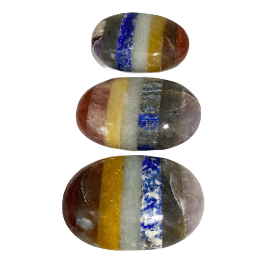 Chakra Palmstone, Chakra Balancing, Seven Chakra Stone, Meditation Crystals, Reiki and Healing, Rainbow Chakra, Anxiety Relief Crystals