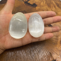 Selenite Crystal Egg,Orange Selelnite Fertility Eggs,Healing Crystal, Housewarming Gift Gemstone,Selenite Palmstones,Peach Satin Spar Egg