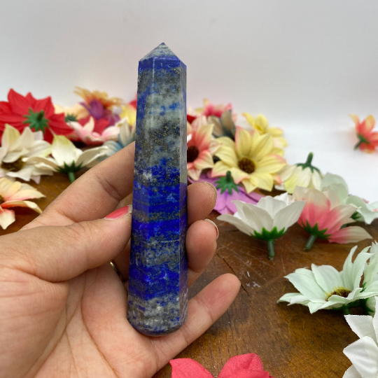 Lapis Lazuli Massage Wand, Crystal Massage Wand, Self Care, Lapis lazuli Point, Crystal Point, Self Therapy, Unique Gifts, Massage Tool