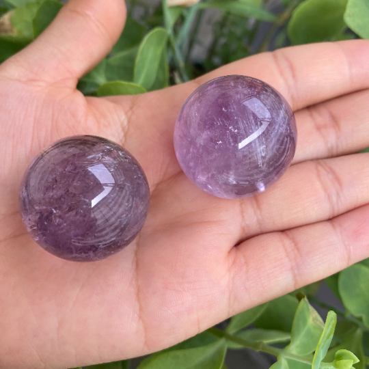 Amethyst Crystal Sphere, Gemstone Balls, 1.1 inches Amethyst Stone, Deep Purple, Small Amethyst Stone, Balancing Gemstone, Healing Crystal