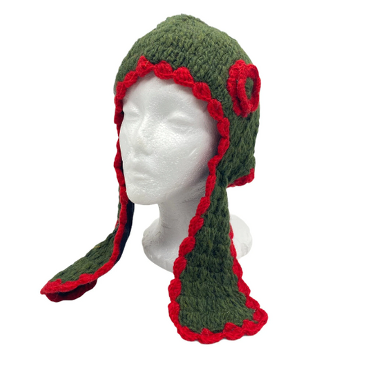 Crocheted Wool Ear flap Winter Beanie