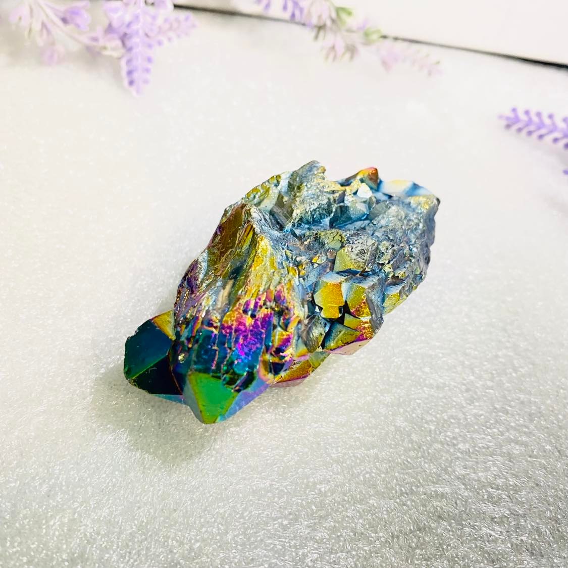 Rainbow Titanium Aura Quartz Crystal