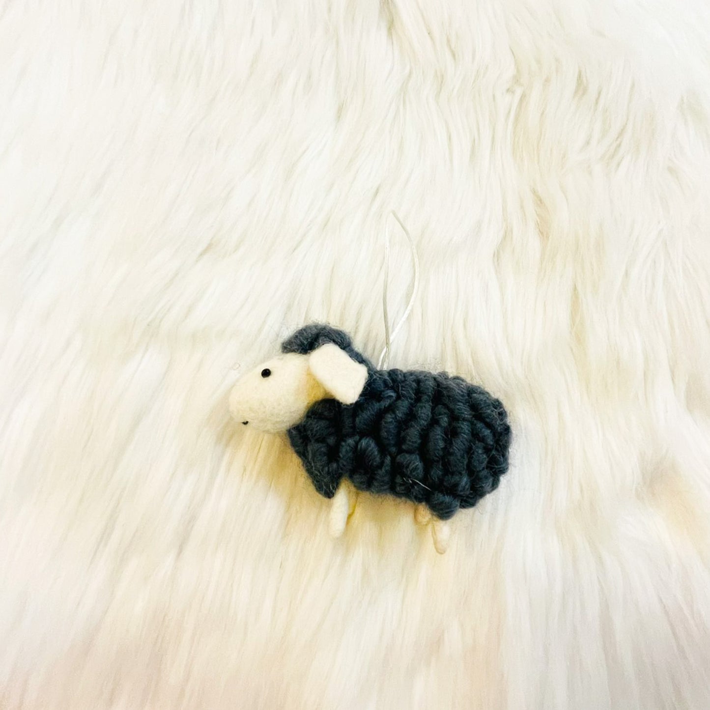 Felted Sheep Christmas Ornament