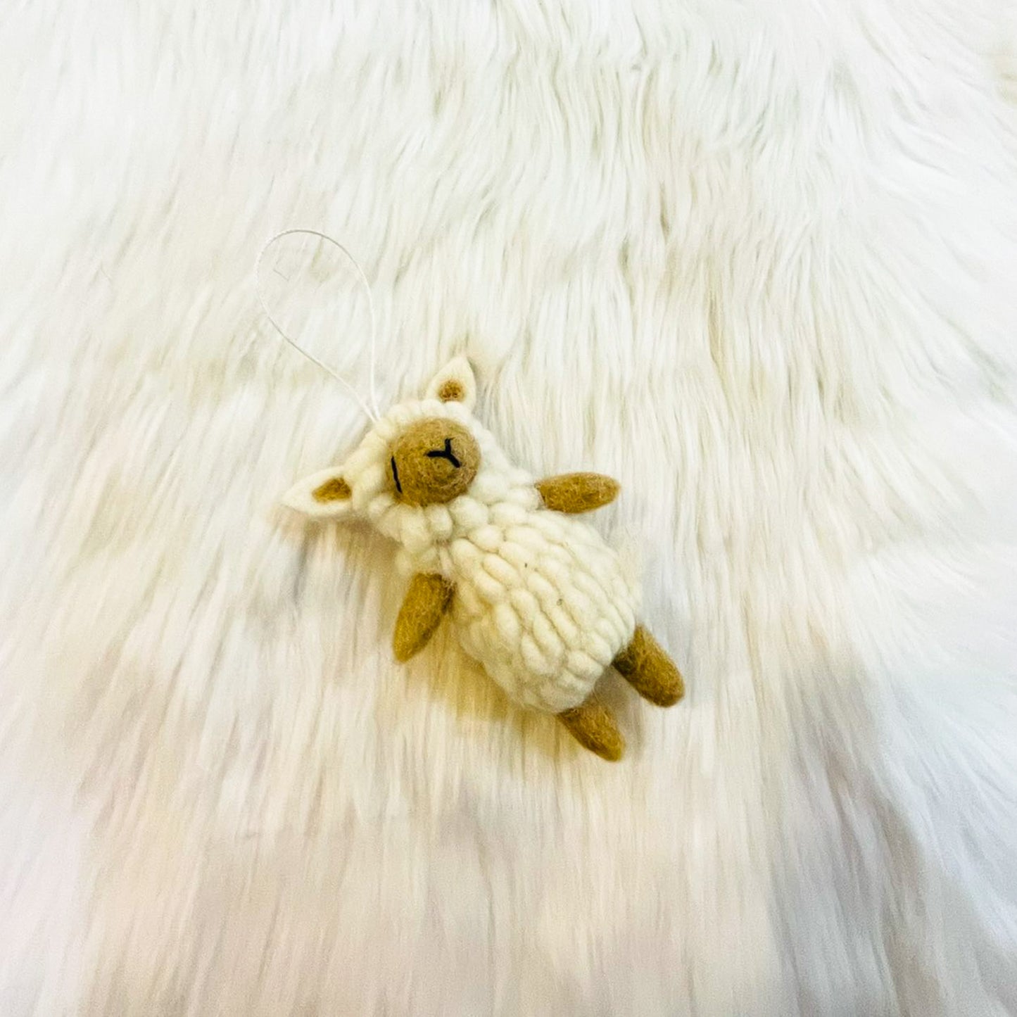 Felted Sheep Christmas Ornament