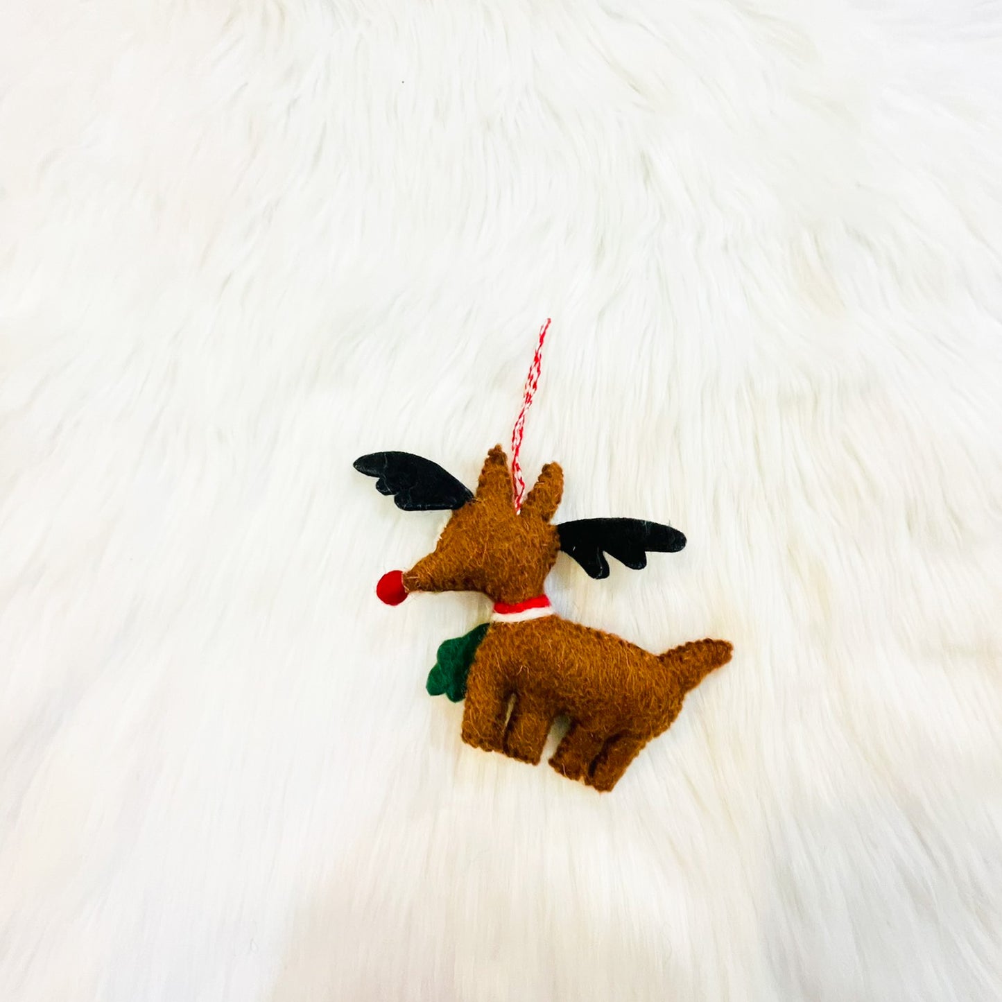 Felted Reindeer Christmas Tree Ornaments