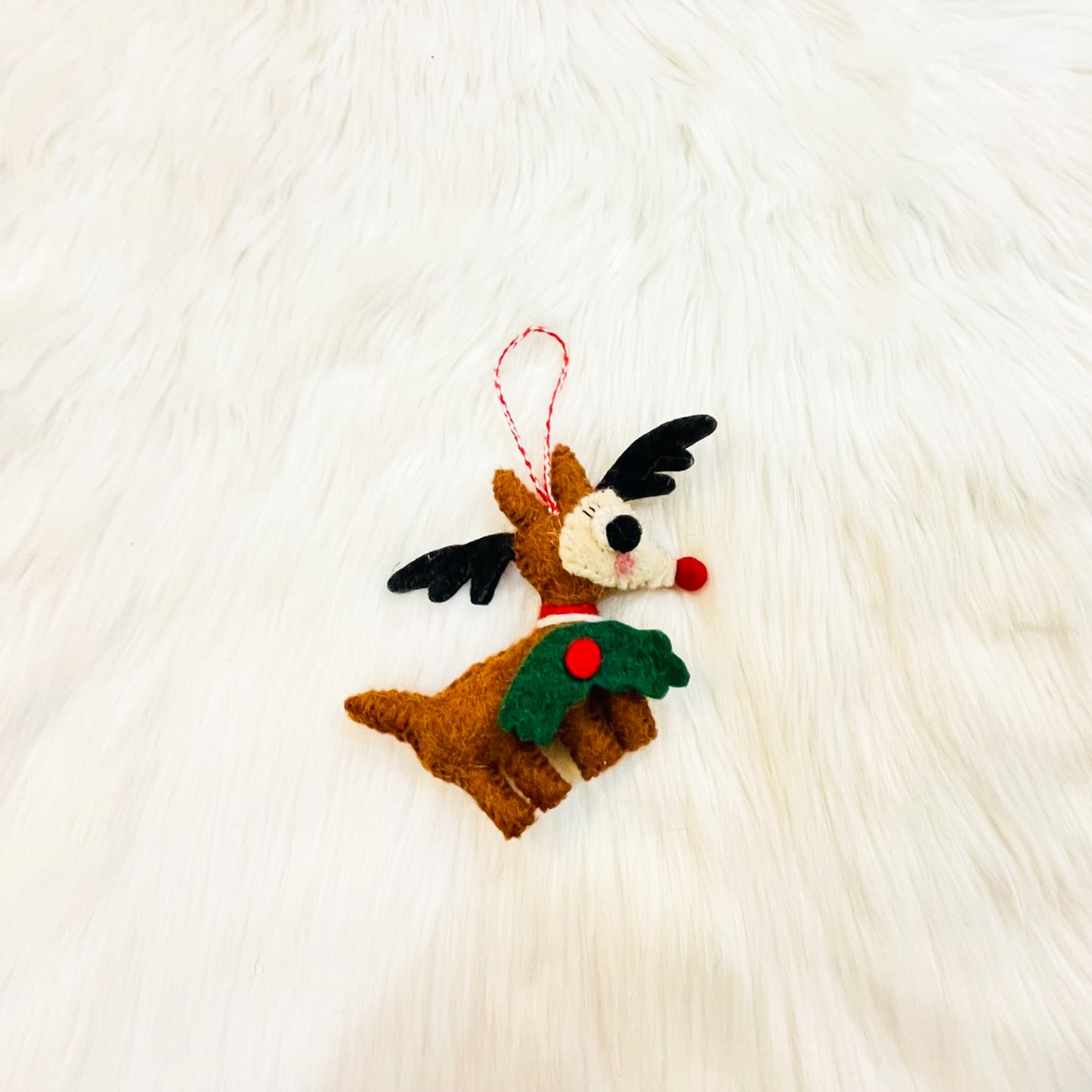 Felted Reindeer Christmas Tree Ornaments