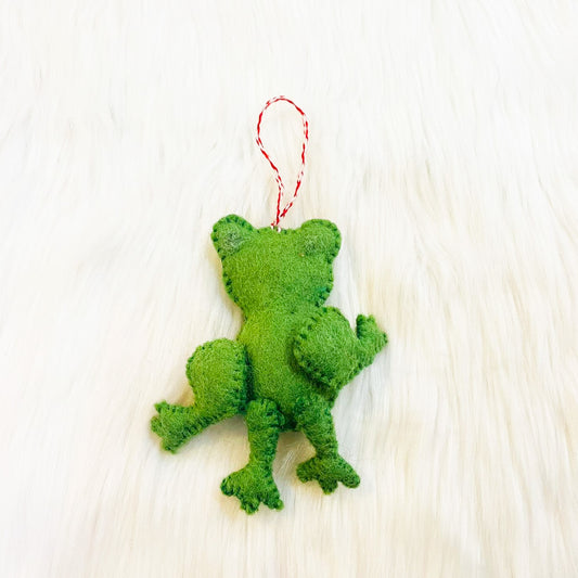 Frog Felted Christmas Ornaments