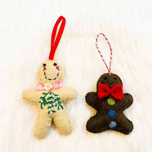 Felted Ginger Bread Ornaments