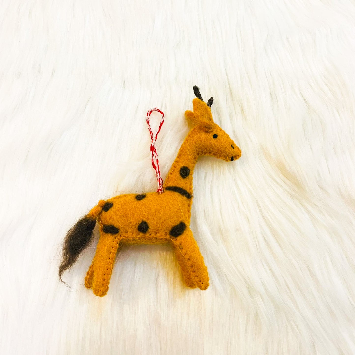 Giraffe Felt Christmas Ornament