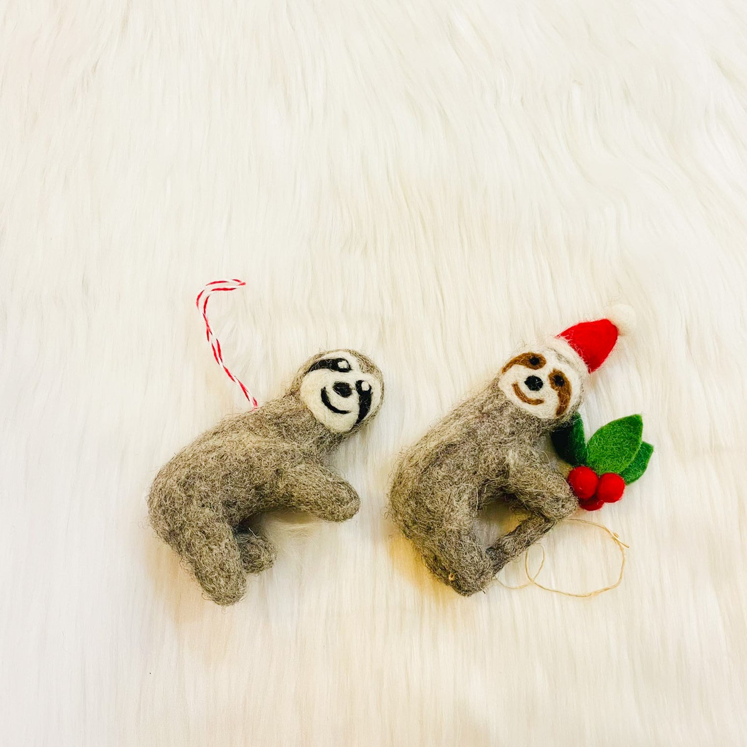 Sloth Felted Ornament