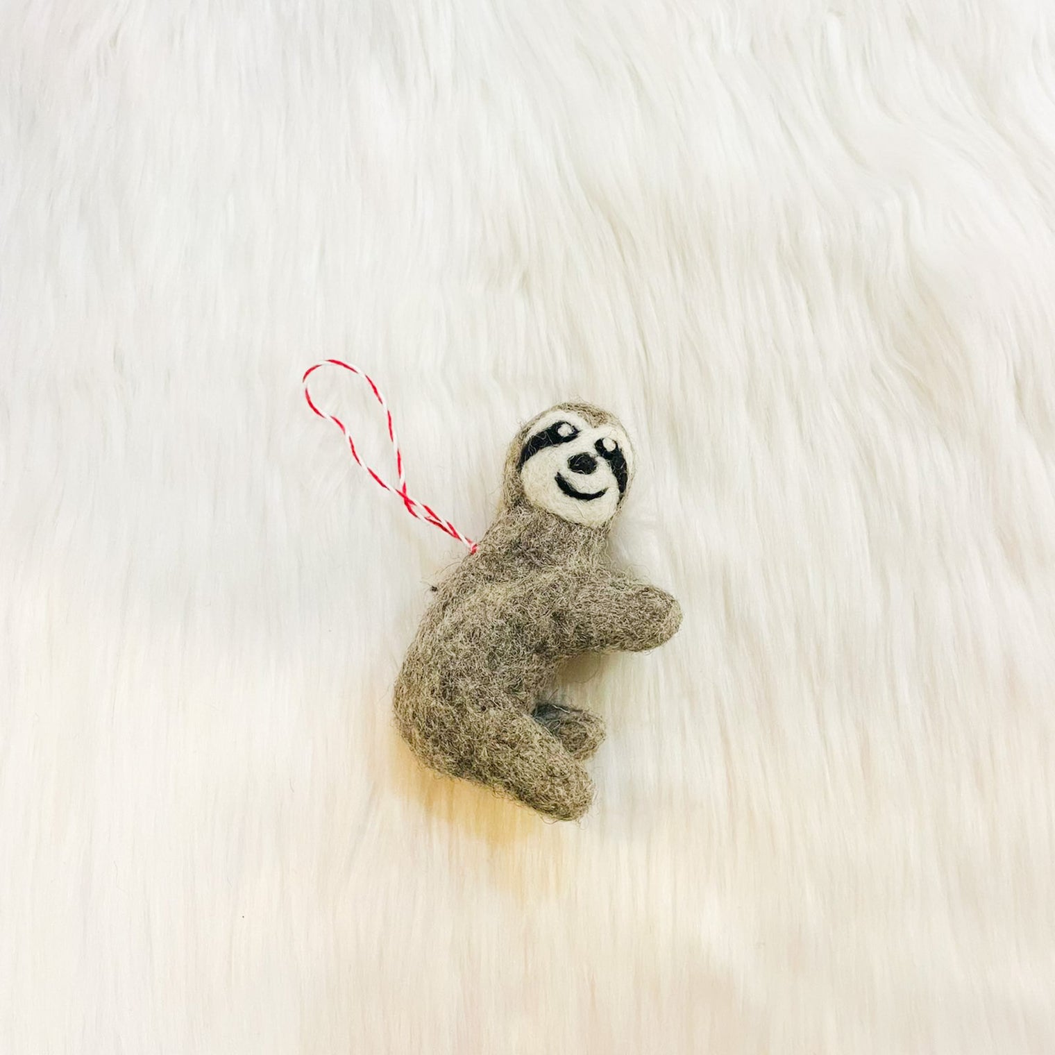 Sloth Felted Ornament