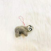 Sloth Felted Ornament