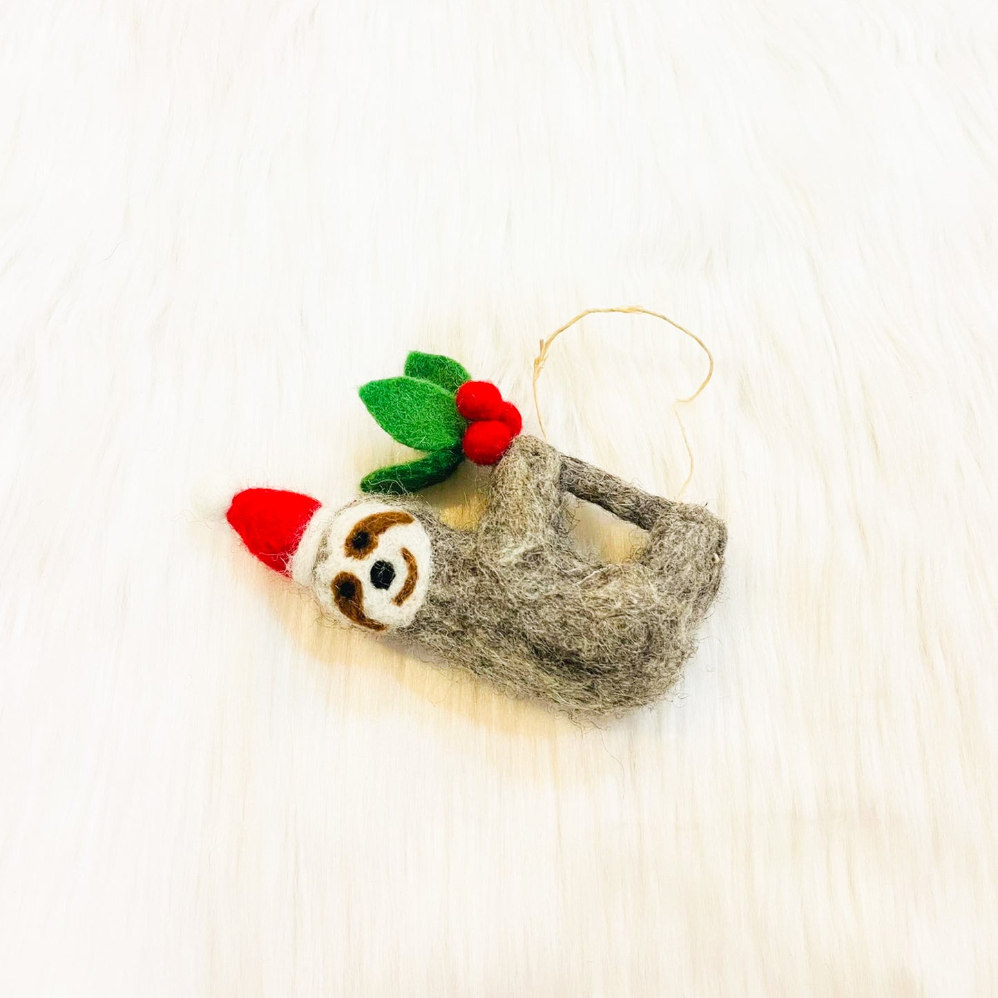 Sloth Felted Ornament